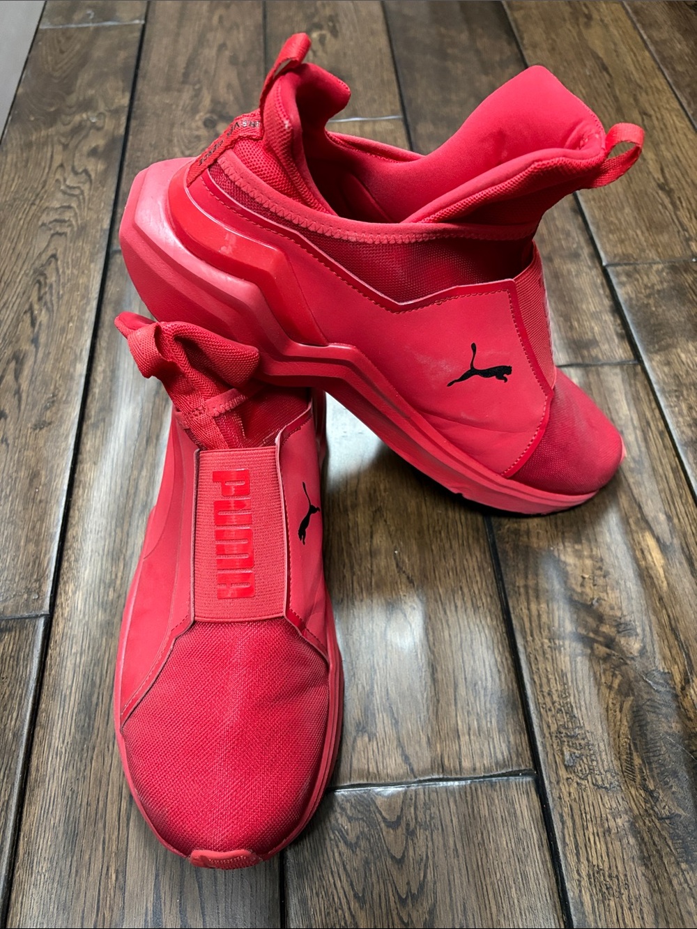 Puma Bright Red Slip-On Athletic Sneakers